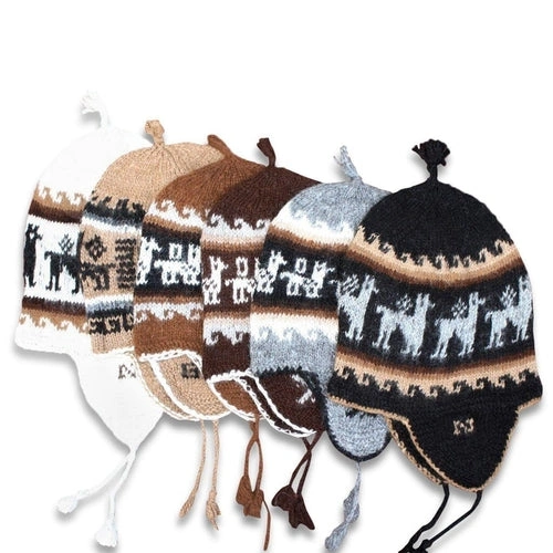 Cozy Alpaca Chullo: Warm Brushed Knit Earflap Hat - Perfect Winter Style!